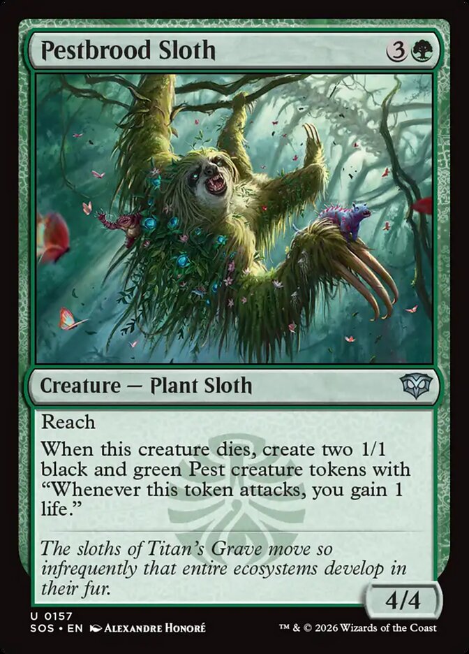 【EN】(157)《害獣育てのナマケモノ/Pestbrood Sloth》[SOS] 緑U