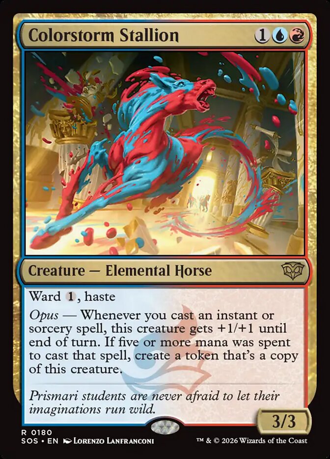 【EN】(180)《彩嵐の雄馬/Colorstorm Stallion》[SOS] 金R